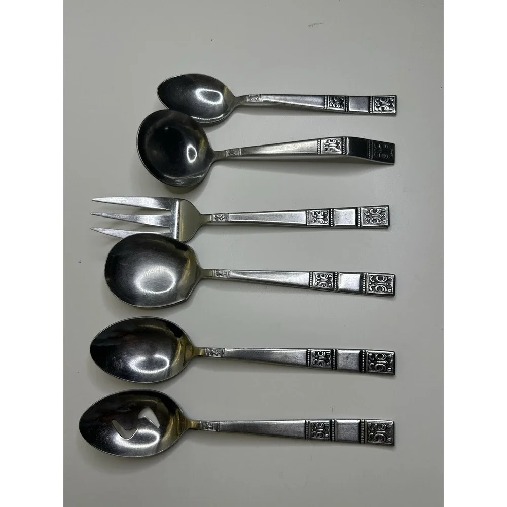 Vtg Towle Supreme Cutlery Stainless Flatware Japan pattern‎  MCM 6 PC